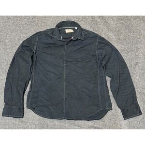 Vintage Italia 1958 Men's M Striped Black Long Sleeve Shirt